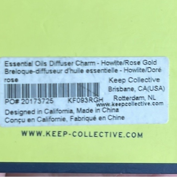 Essential Oil Diffuser Charm-Rose Gold/Howlite - Picture 6 of 6